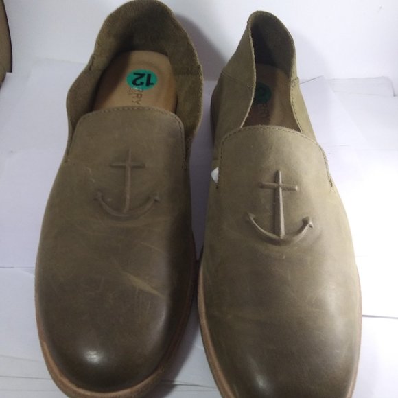 New Sperry Seaport Levy Olive Anchor loafer 12  NAUTICAL LOAFERS - Picture 1 of 16
